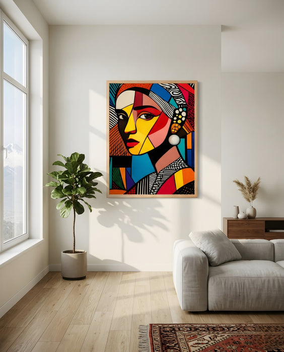 Modern Kadın Portre Tablosu | Renkli Soyut Sanat Duvar Dekoru K200
