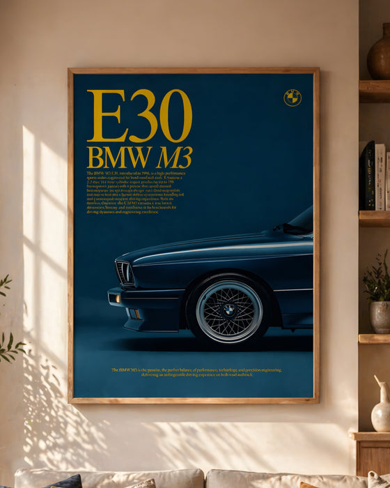 BMW E30 M3 Tablosu – Retro Araba Posteri K154