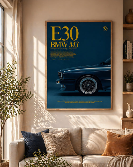 BMW E30 M3 Tablosu – Retro Araba Posteri K154