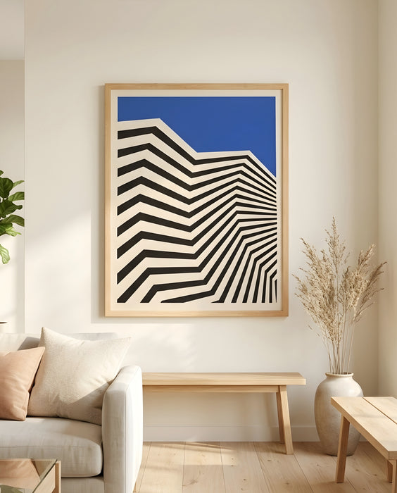 Modern Geometrik Çizgi Tablo | Siyah Beyaz Minimal Duvar Dekoru K192