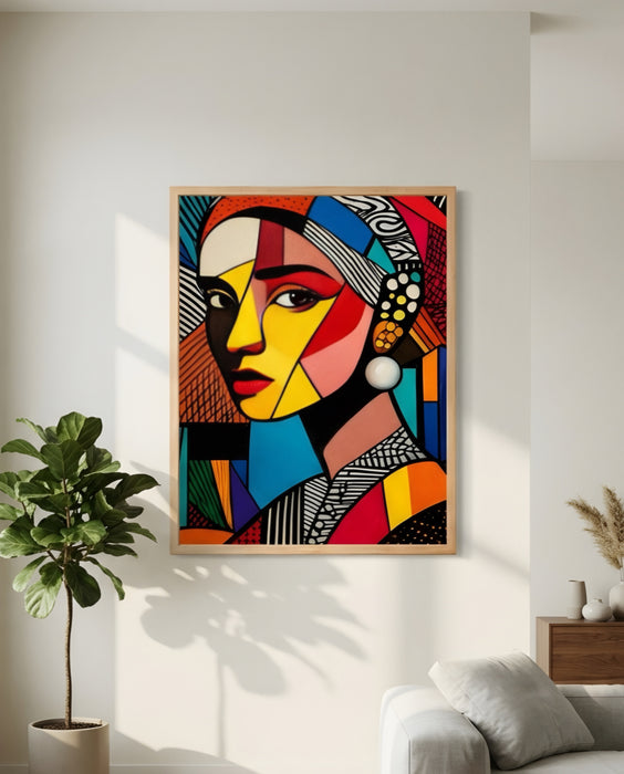 Modern Kadın Portre Tablosu | Renkli Soyut Sanat Duvar Dekoru K200