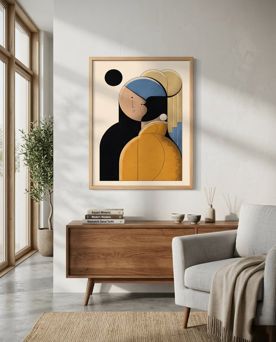Modern Soyut Tablo – Minimal Geometrik Duvar Dekoru, Salon & Ofis İçin Şık Çerçeveli K169