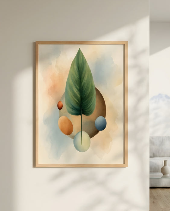 Soyut Botanik Yaprak Tablo | Modern Minimal Duvar Dekoru K203
