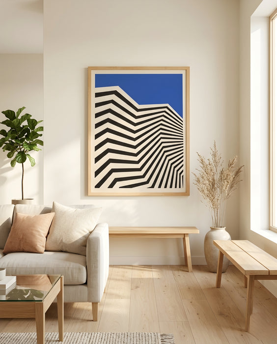 Modern Geometrik Çizgi Tablo | Siyah Beyaz Minimal Duvar Dekoru K192