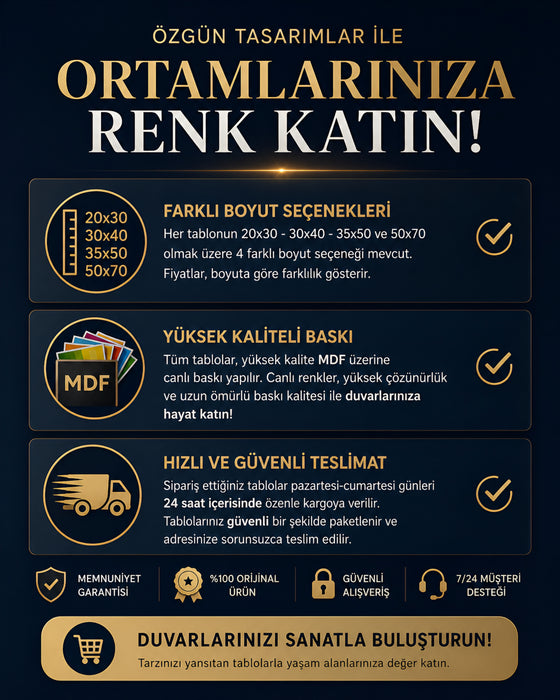 Renkli Çiçek Tablo | Modern Floral Duvar Dekoru K204