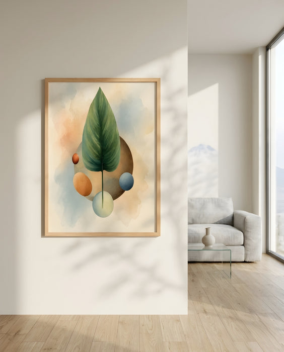 Soyut Botanik Yaprak Tablo | Modern Minimal Duvar Dekoru K203