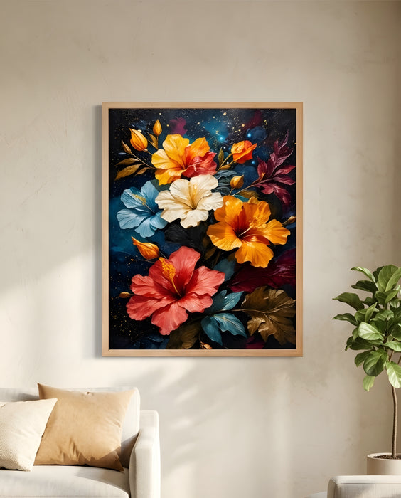Renkli Çiçek Tablo | Modern Floral Duvar Dekoru K204